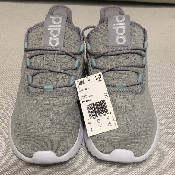 Adidas Women's Kaptir X Sneaker Grey Two/Cloud White/Green Tint - Picture 1 of 6